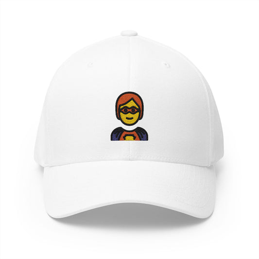 Superhero Emoji White Cap – Premium by Capmoji