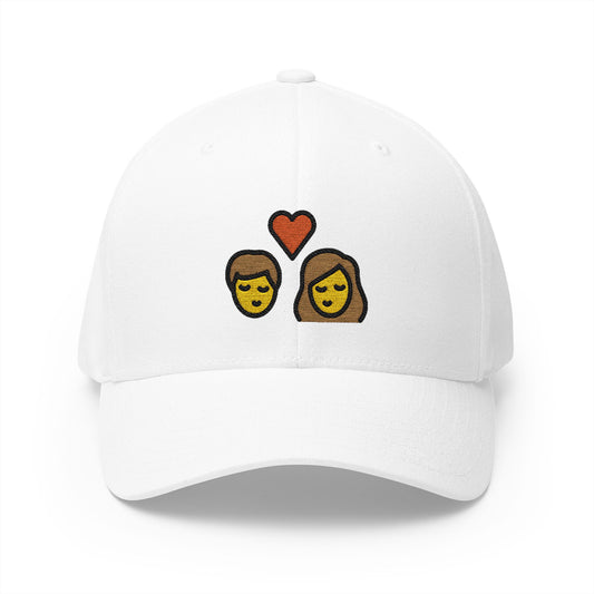 Kiss Emoji White Cap – Premium by Capmoji