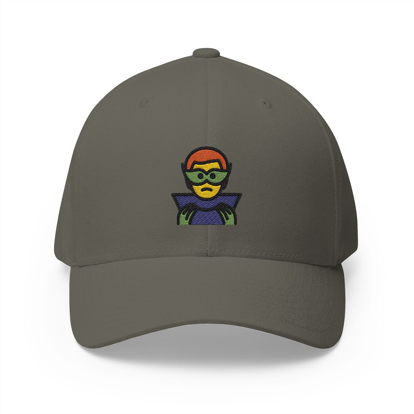 Man Supervillain Emoji Olive Cap – Premium by Capmoji