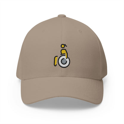 Woman In Manual Wheelchair Emoji Khaki Cap – Premium by Capmoji