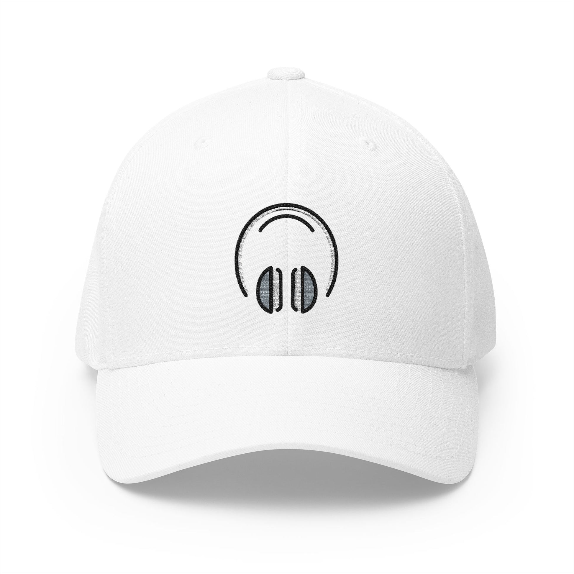 Headphone Emoji White Cap – Premium by Capmoji