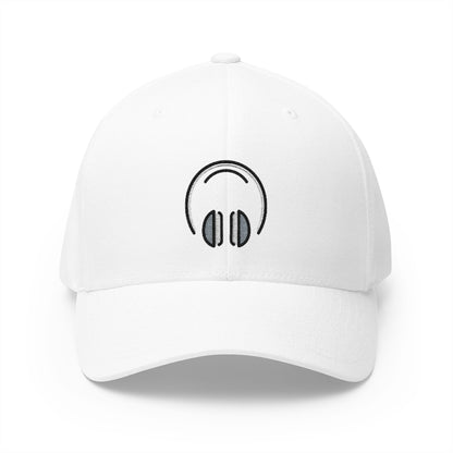 Headphone Emoji White Cap – Premium by Capmoji