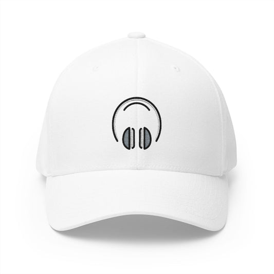 Headphone Emoji White Cap – Premium by Capmoji