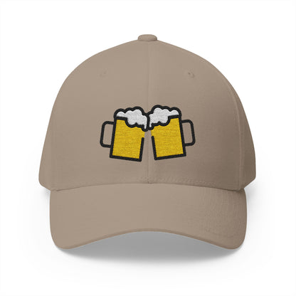 Clinking Beer Mugs Emoji Khaki Cap – Premium by Capmoji
