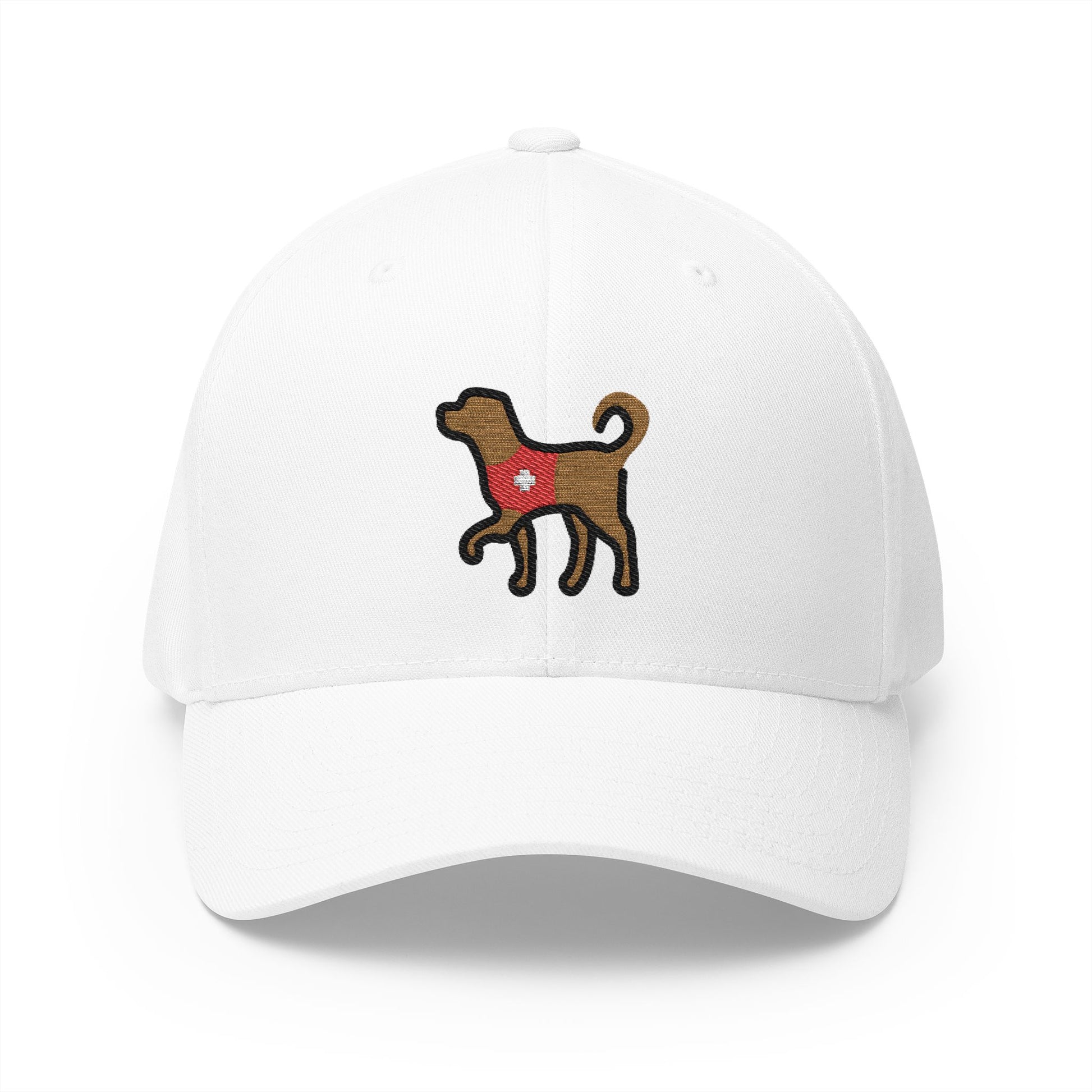 Service Dog Emoji White Cap – Premium by Capmoji