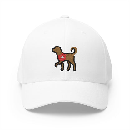 Service Dog Emoji White Cap – Premium by Capmoji
