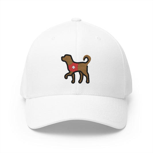 Service Dog Emoji White Cap – Premium by Capmoji