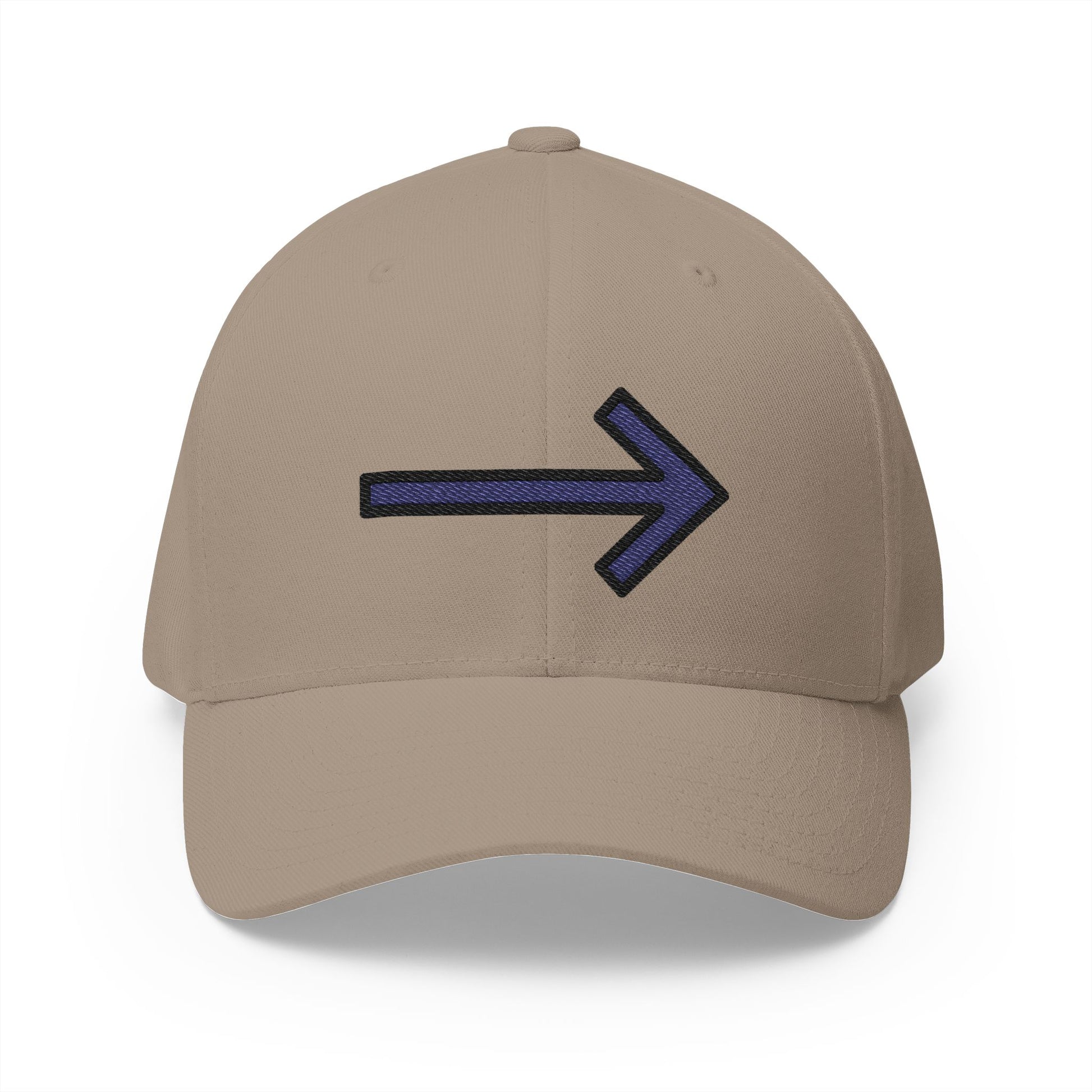 Right Arrow Emoji Khaki Cap – Premium by Capmoji