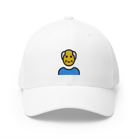 Old Man Emoji White Cap – Premium by Capmoji