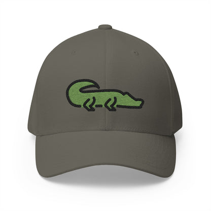 Crocodile Emoji Olive Cap – Premium by Capmoji
