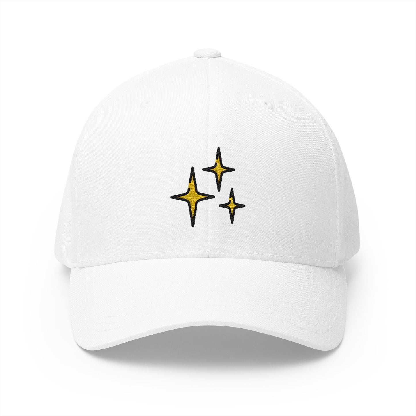 Sparkles Emoji White Cap – Premium by Capmoji