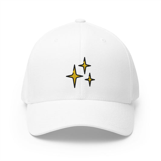 Sparkles Emoji White Cap – Premium by Capmoji