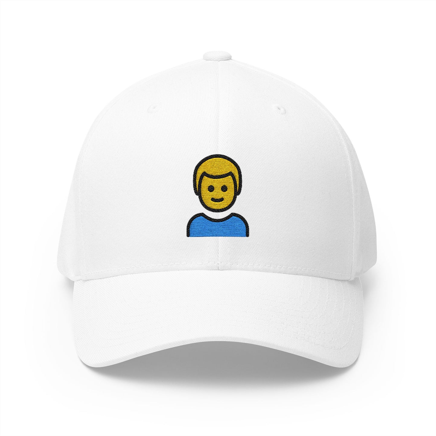 Boy Emoji White Cap – Premium by Capmoji