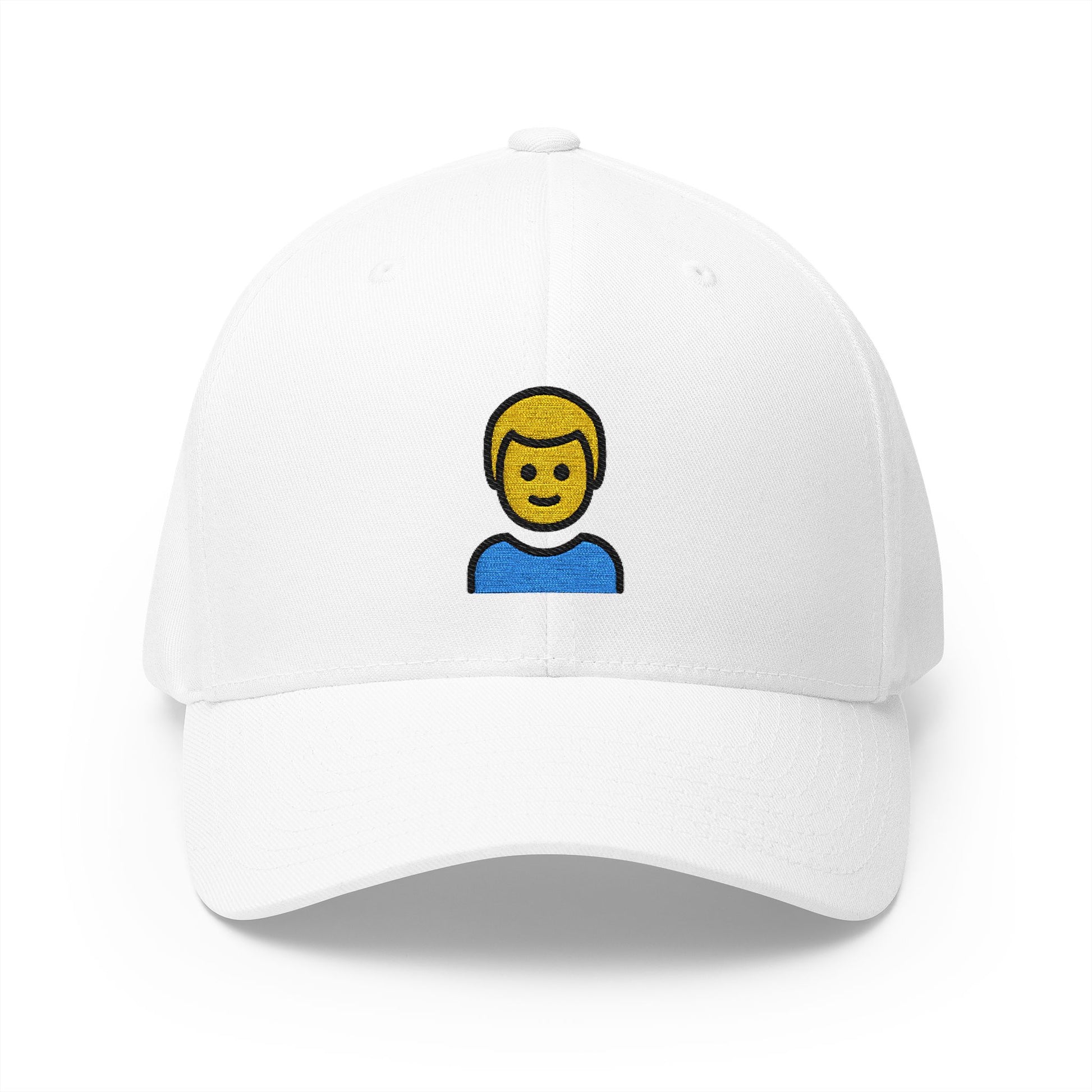 Boy Emoji White Cap – Premium by Capmoji