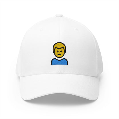 Boy Emoji White Cap – Premium by Capmoji