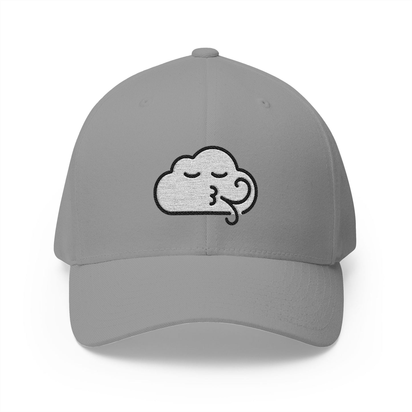 Wind Face Emoji Grey Cap – Premium by Capmoji