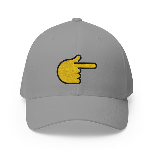 Backhand Index Pointing Right Emoji Grey Cap – Premium by Capmoji