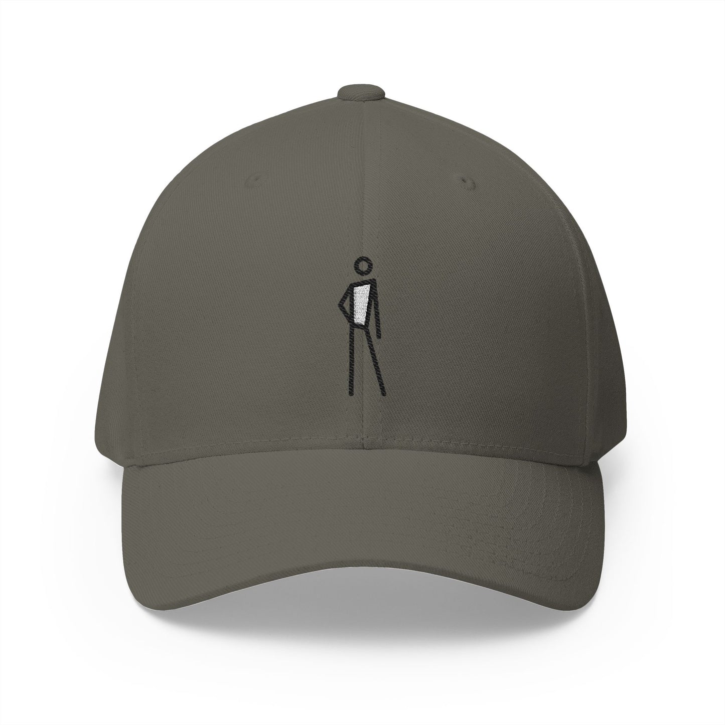 Stick Figure Leaning Left Emoji Olive Cap – Premium by Capmoji
