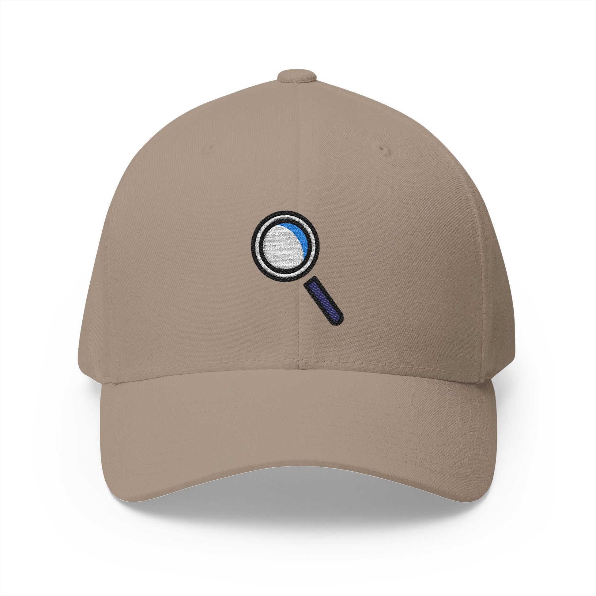 Magnifying Glass Tilted Left Emoji Khaki Cap – Premium by Capmoji