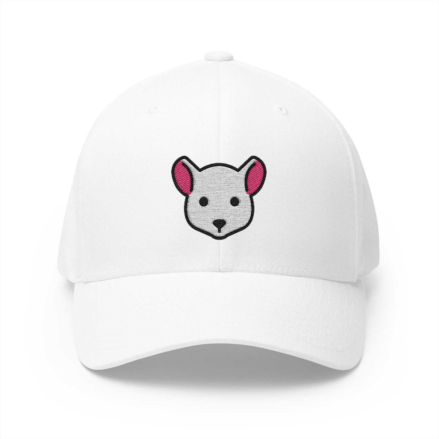 Mouse Face Emoji White Cap – Premium by Capmoji