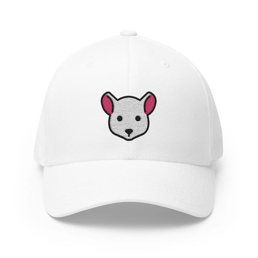 Mouse Face Emoji White Cap – Premium by Capmoji