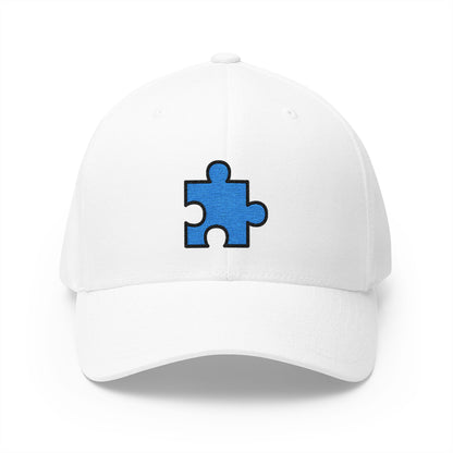 Puzzle Piece Emoji White Cap – Premium by Capmoji