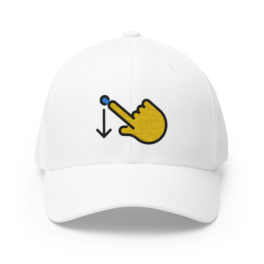 Swipe Down Emoji White Cap – Premium by Capmoji