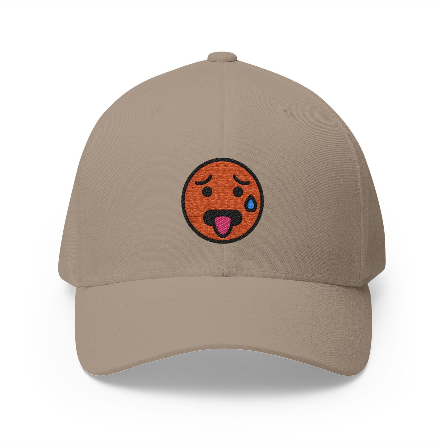 Hot Face Emoji Khaki Cap – Premium by Capmoji