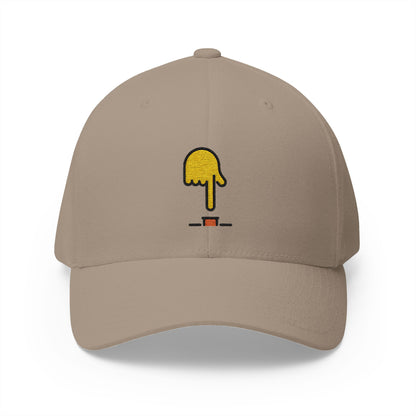 Finger Pushing Button Emoji Khaki Cap – Premium by Capmoji