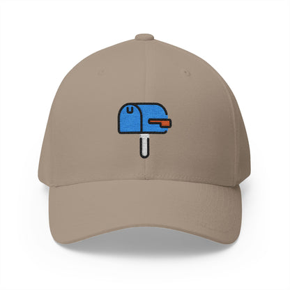 Closed Mailbox With Lowered Flag Emoji Khaki Cap – Premium by Capmoji