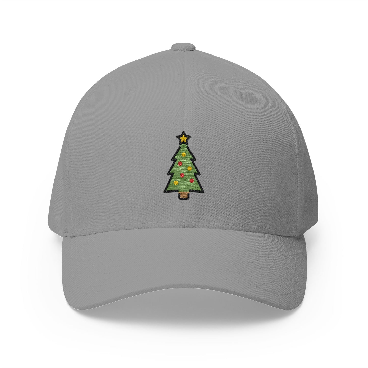 Christmas Tree Emoji Grey Cap – Premium by Capmoji