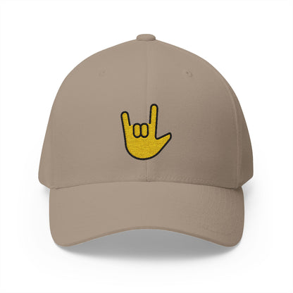 Love-You Gesture Emoji Khaki Cap – Premium by Capmoji