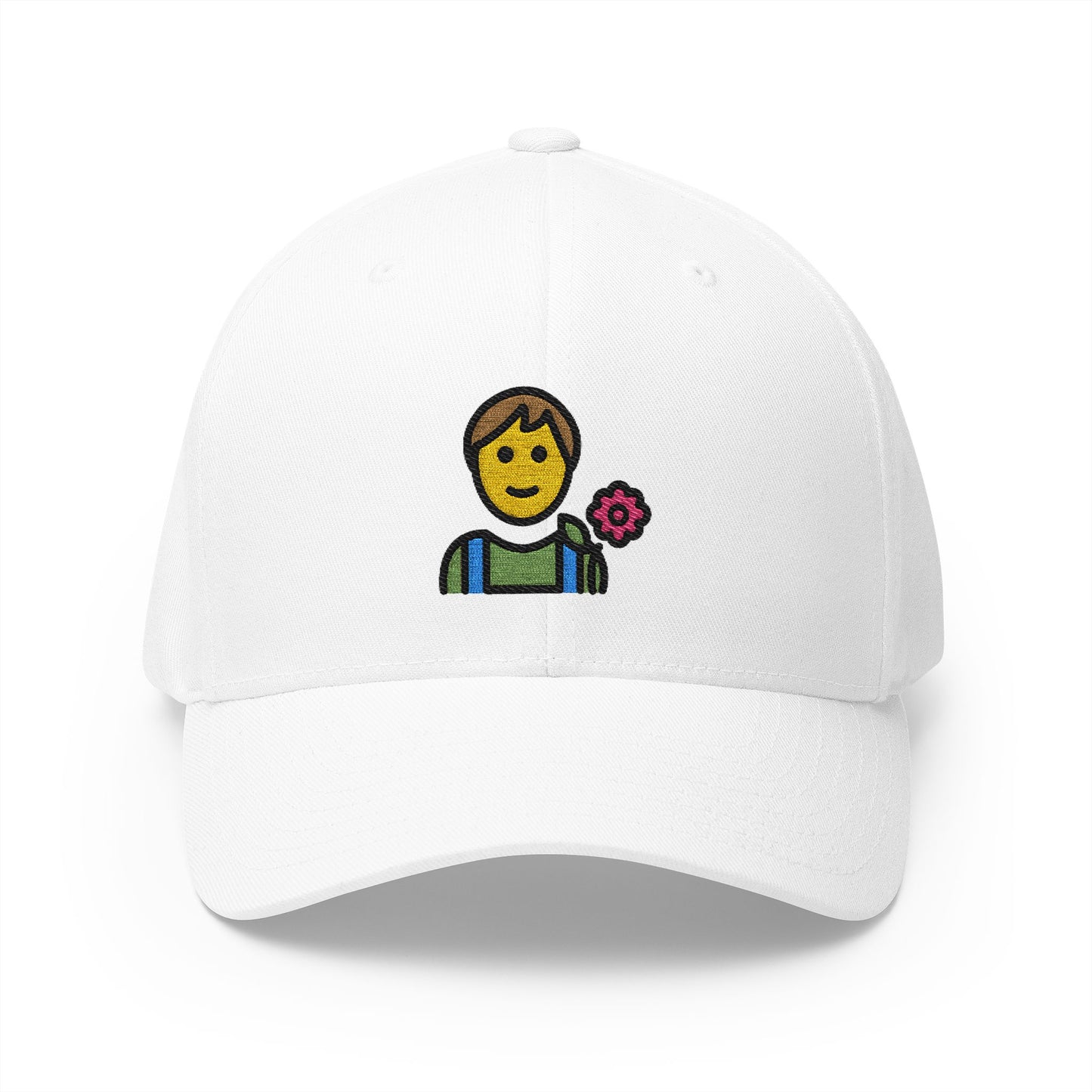 Gardener Man Emoji White Cap – Premium by Capmoji