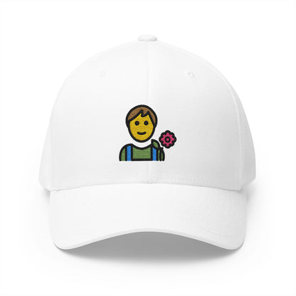 Gardener Man Emoji White Cap – Premium by Capmoji