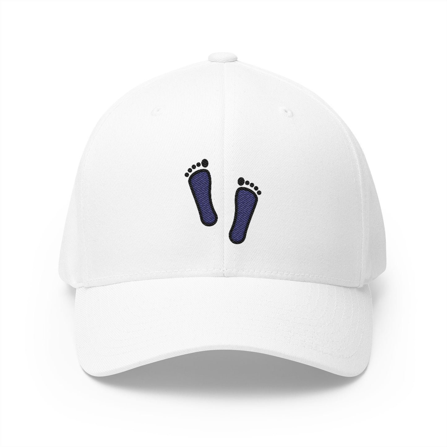 Footprints Emoji White Cap – Premium by Capmoji