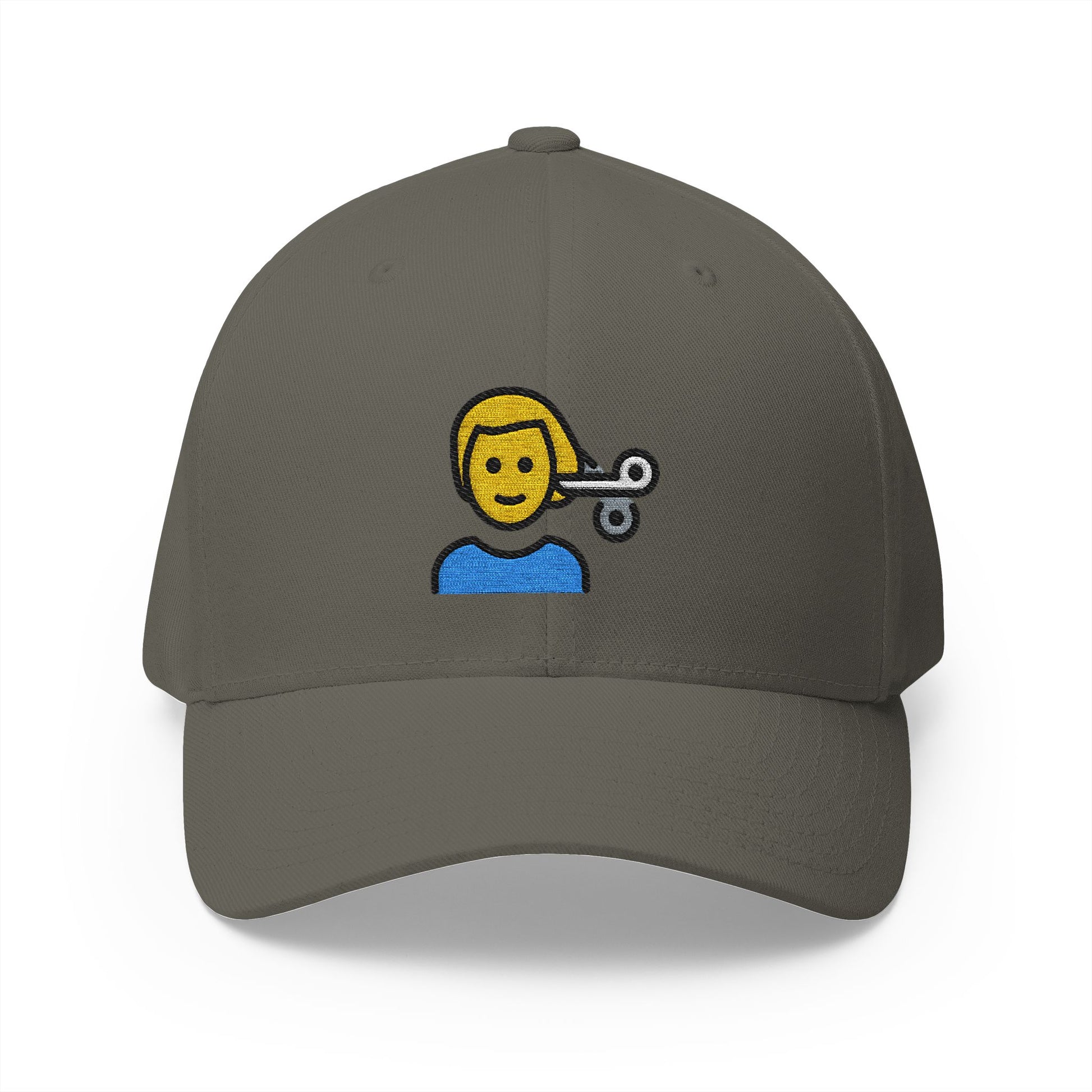 Man Getting Haircut Emoji Olive Cap – Premium by Capmoji