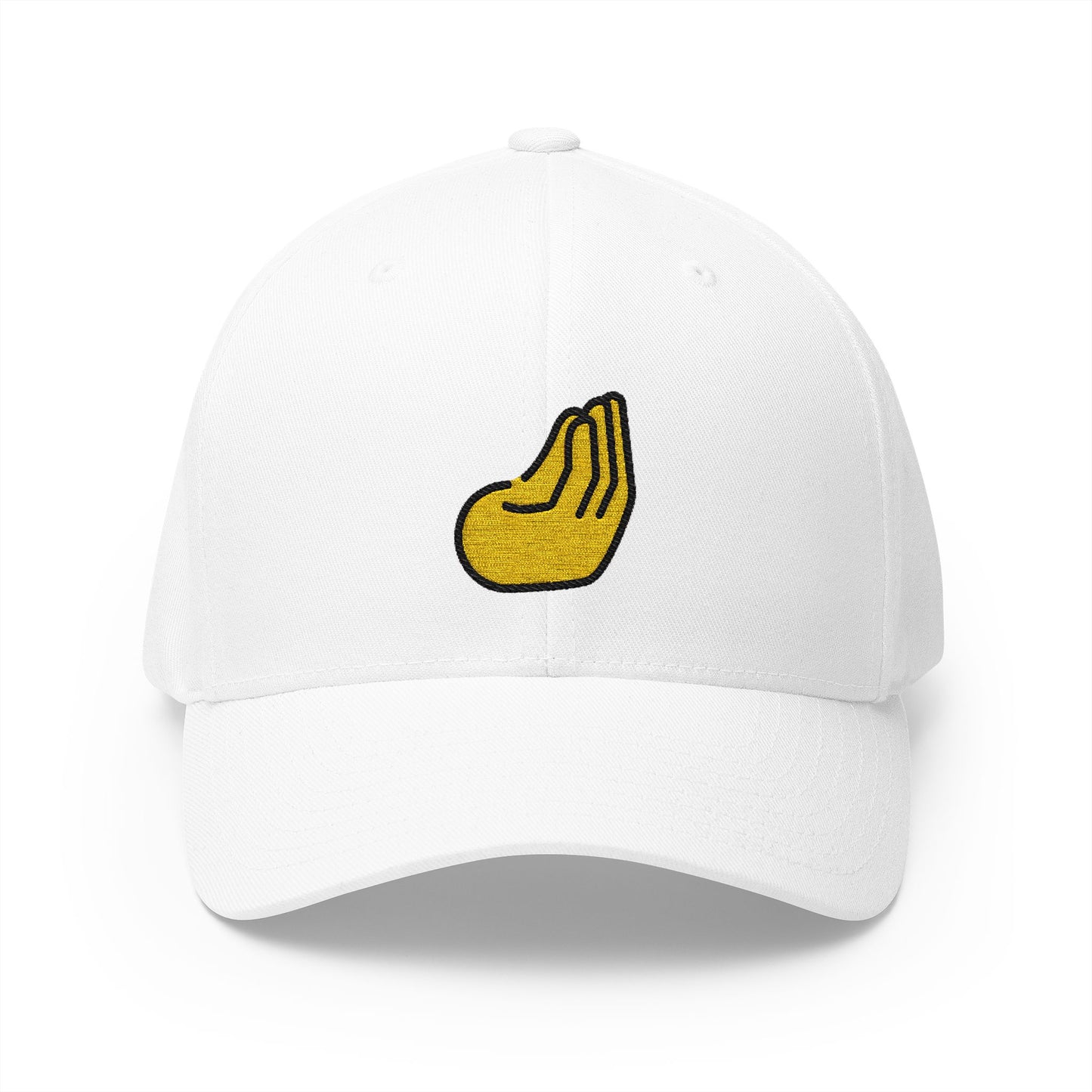Pinched Fingers Emoji White Cap – Premium by Capmoji