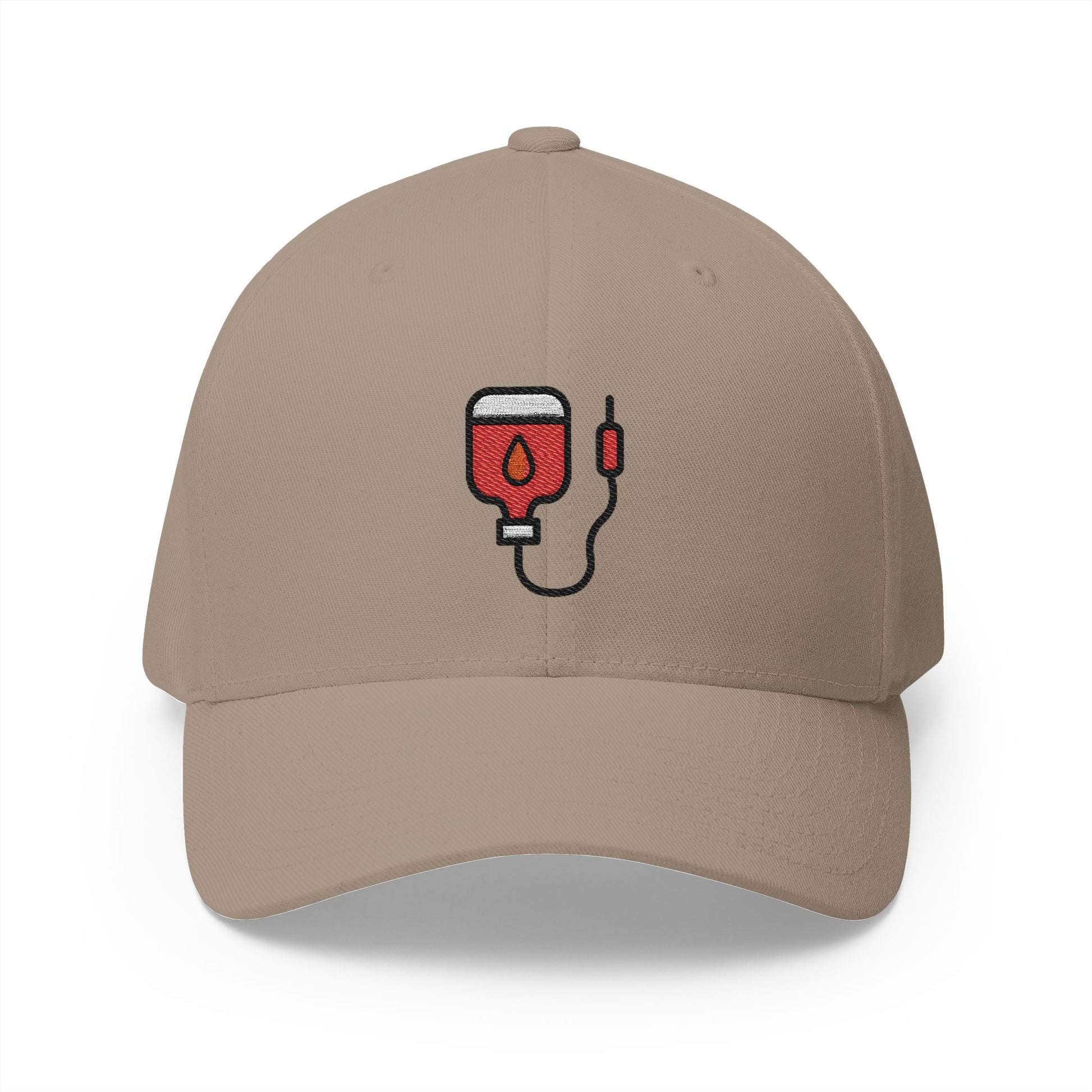 Blood Transfusion Emoji Khaki Cap – Premium by Capmoji