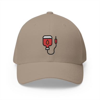 Blood Transfusion Emoji Khaki Cap – Premium by Capmoji