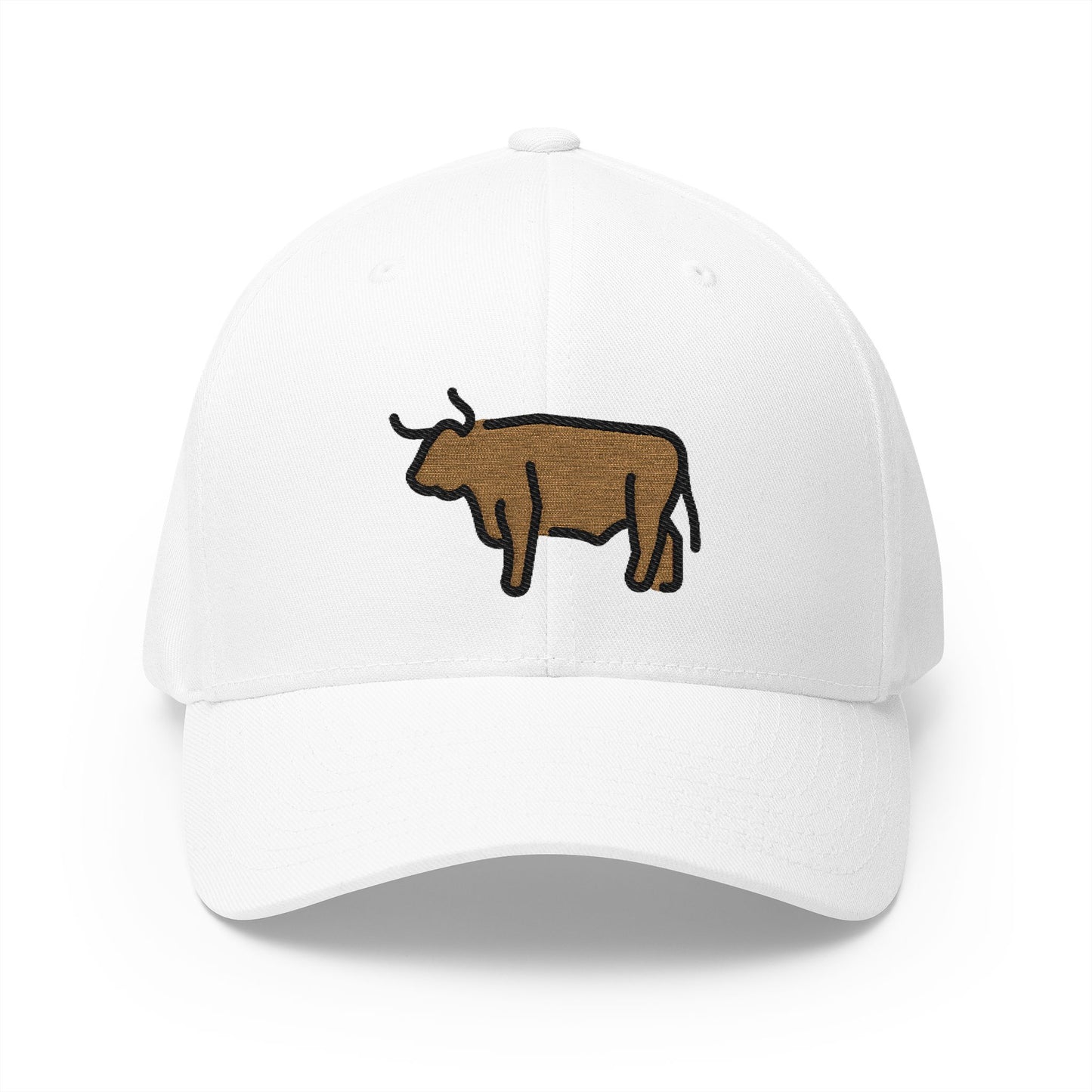 Ox Emoji White Cap – Premium by Capmoji