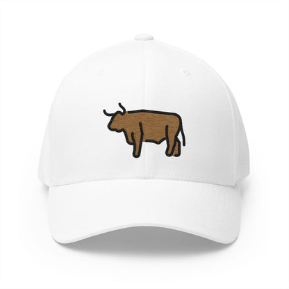 Ox Emoji White Cap – Premium by Capmoji