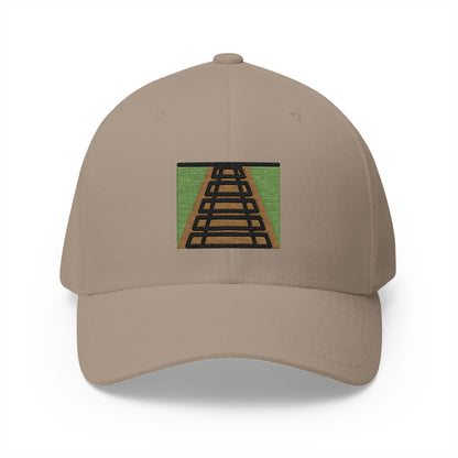 Railway Track Emoji Khaki Cap – Premium by Capmoji