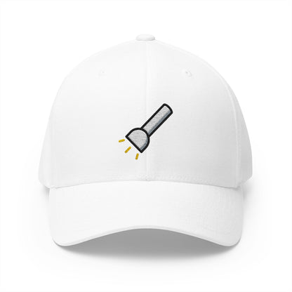 Flashlight Emoji White Cap – Premium by Capmoji