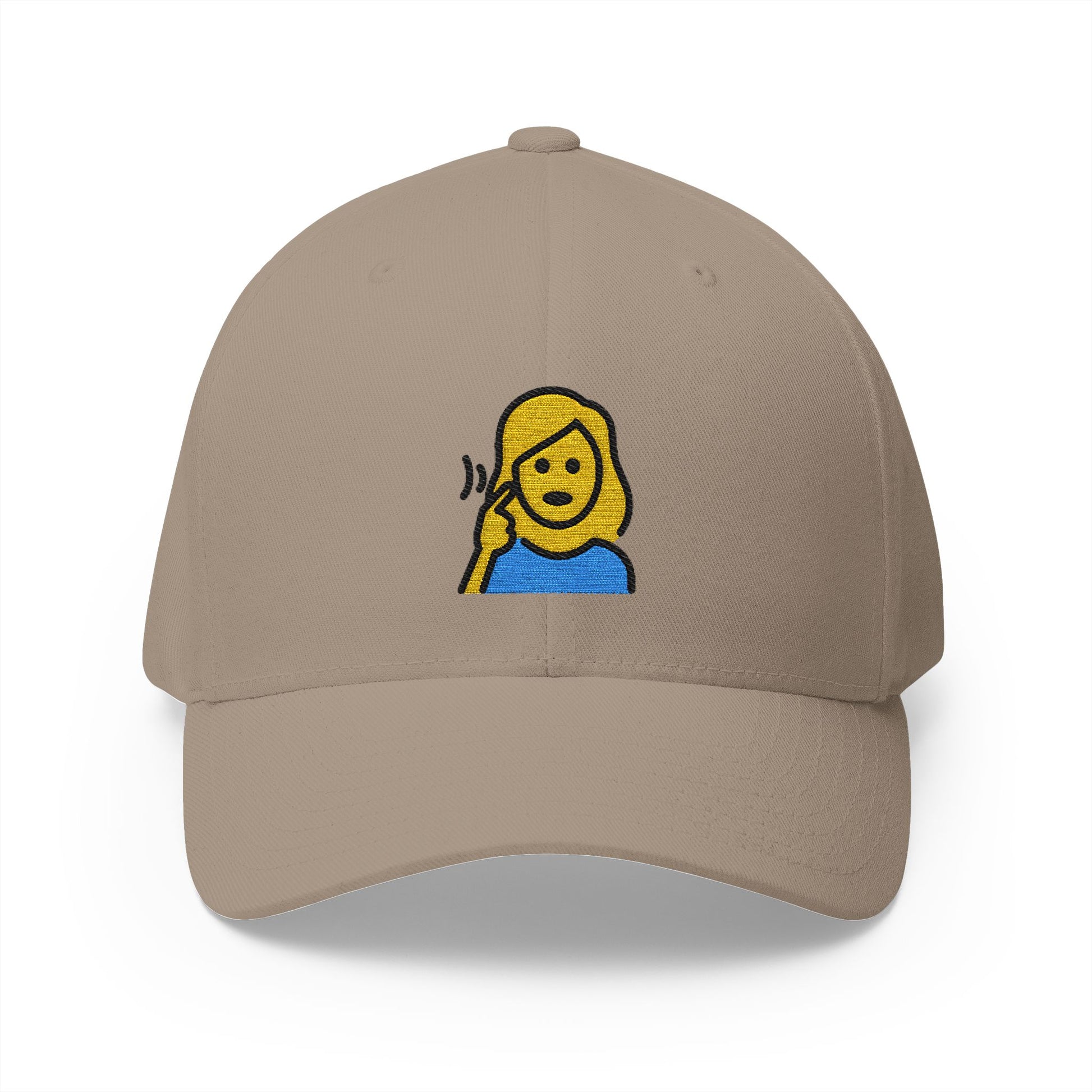 Deaf Woman Emoji Khaki Cap – Premium by Capmoji