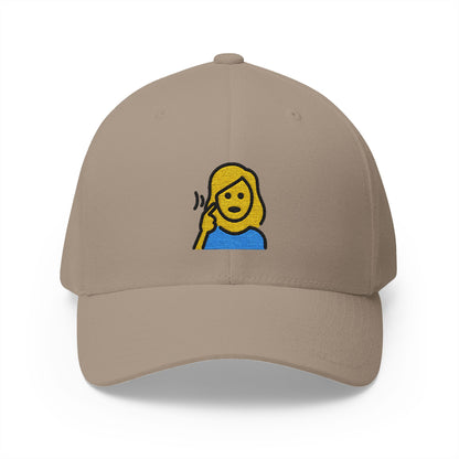Deaf Woman Emoji Khaki Cap – Premium by Capmoji