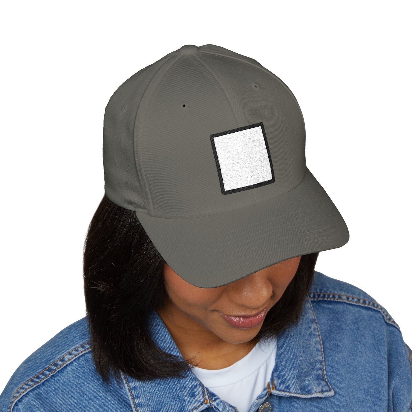 White Medium-Small Square Emoji Cap – Premium by Capmoji