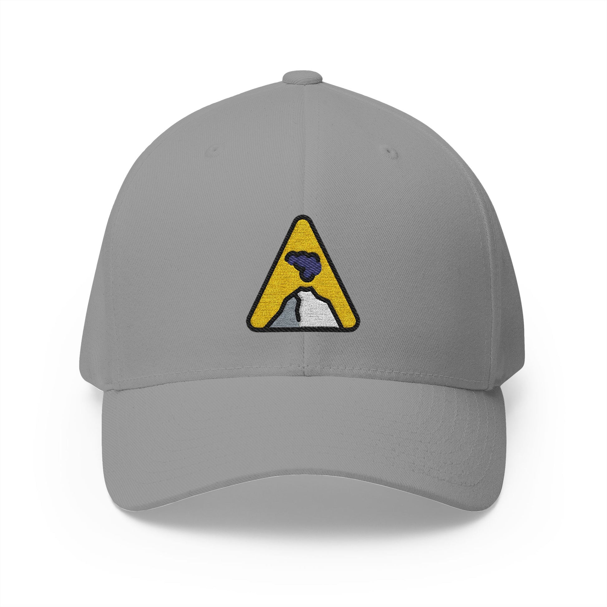 Warning Volcano Emoji Grey Cap – Premium by Capmoji