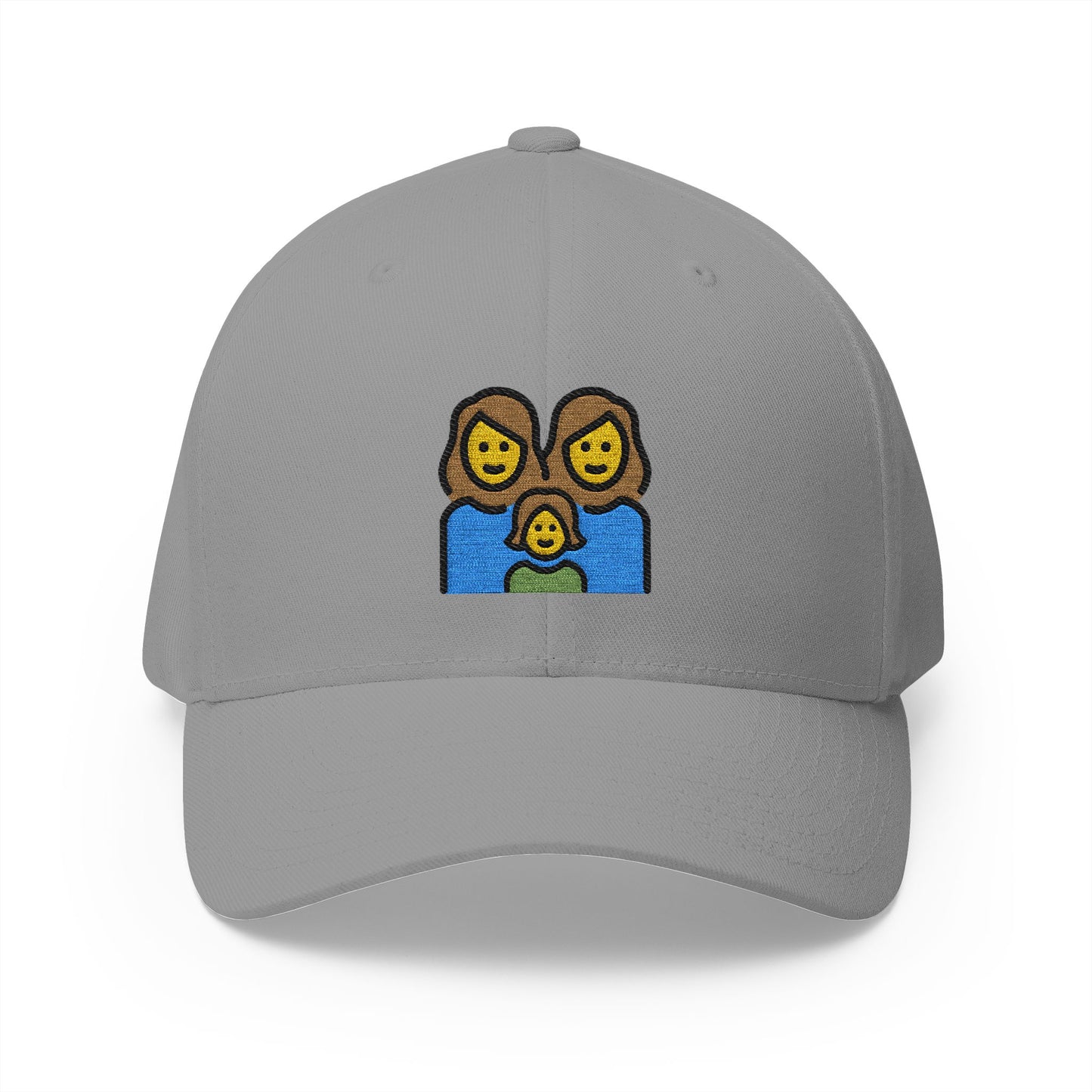 Family: Woman, Woman, Girl Emoji Grey Cap – Premium by Capmoji
