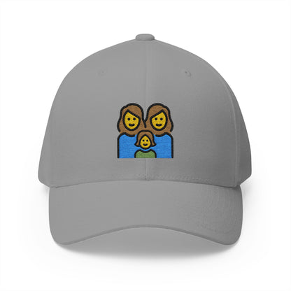 Family: Woman, Woman, Girl Emoji Grey Cap – Premium by Capmoji