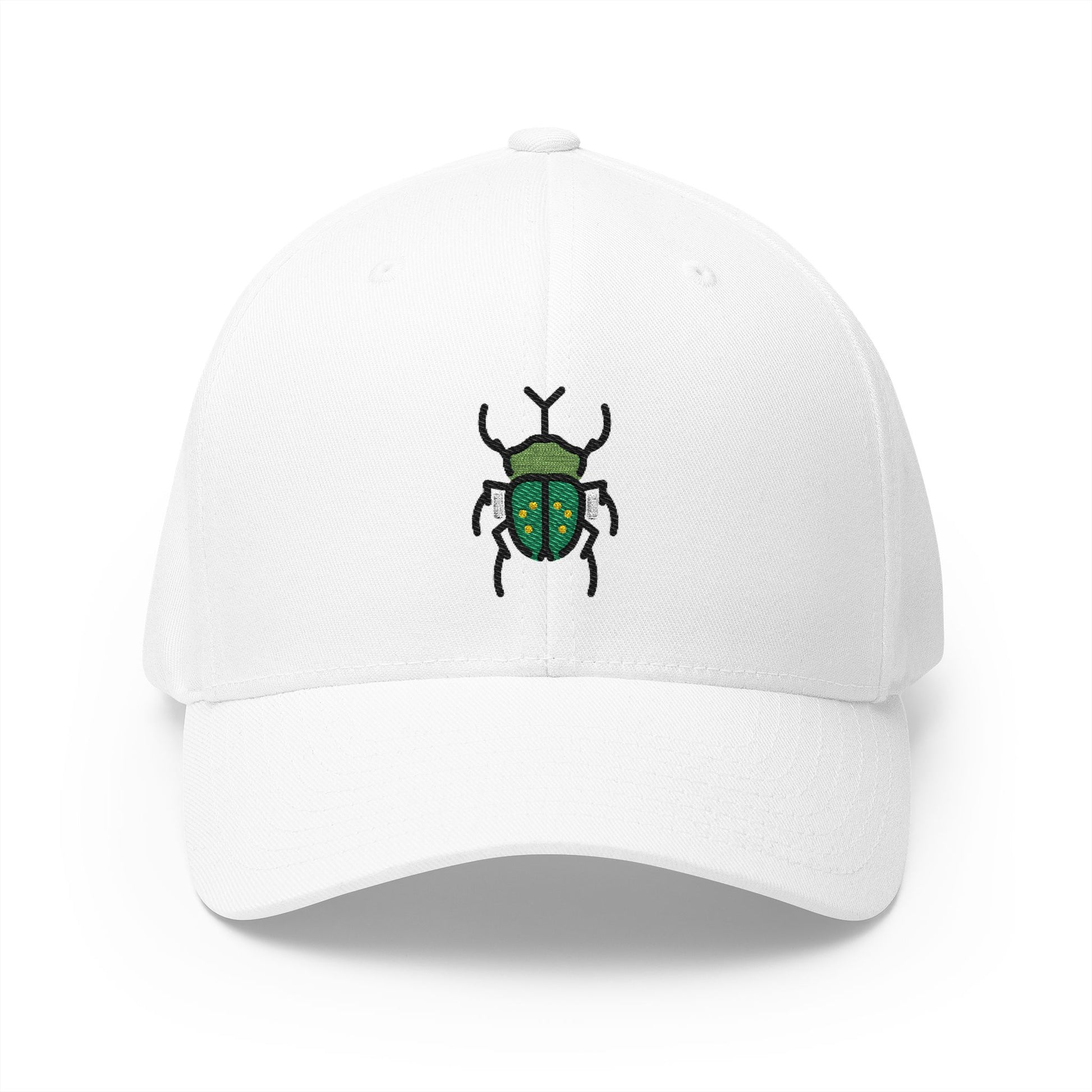 Beetle Emoji White Cap – Premium by Capmoji